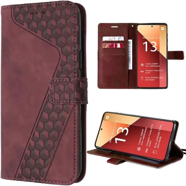 Coque - E.F.CONNECTION - för Xiaomi Redmi Note 13 Pro 4G - Röd - Stötabsorberande - Kortficka Röd