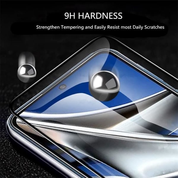 4 x helhärdat glas för Redmi A1/A2 skärmskydd Transparent med svart kant
