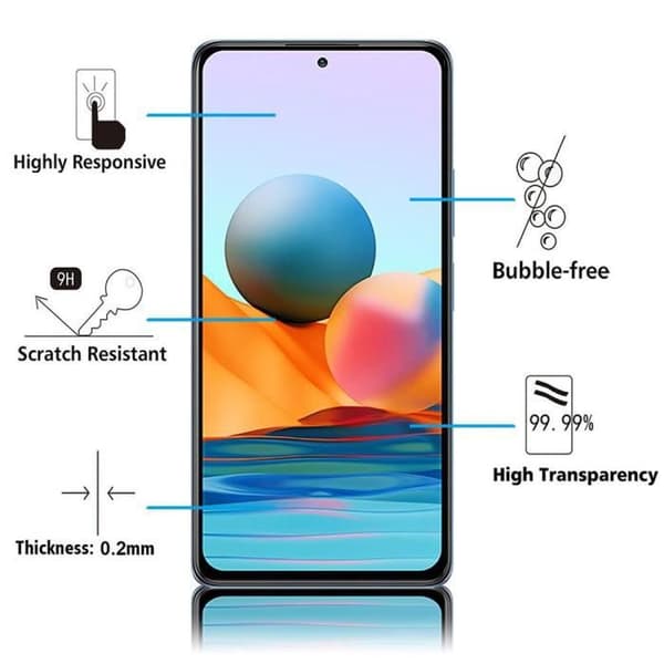 Skärmskydd - VCOMP - Xiaomi Redmi Note 10 Pro - Härdat glas - Pack av 2 - Svart SVART