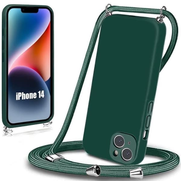 Coque - E.F.CONNECTION - för iPhone 14 - Mjuk - Dragsnöre - Mörkgrön Nattgrönt