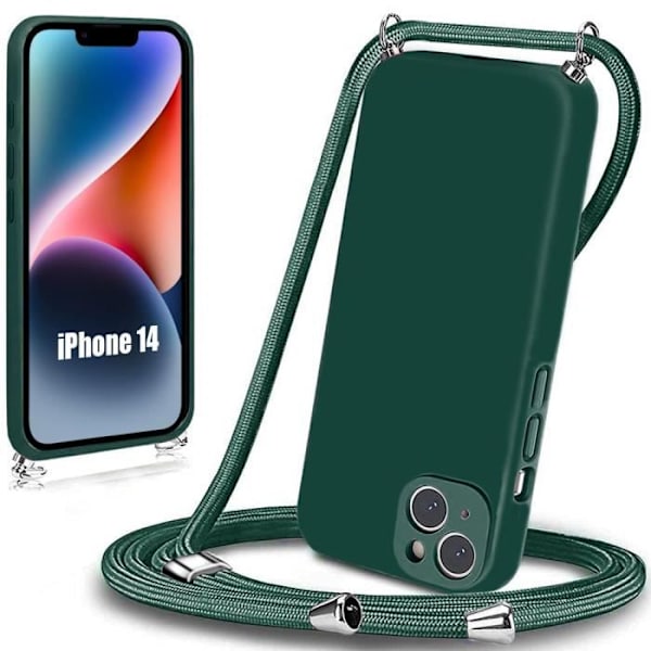 Justerbart fodral för iPhone 14 Nattgrönt skydd Mjukt smalt silikon Nattgrönt