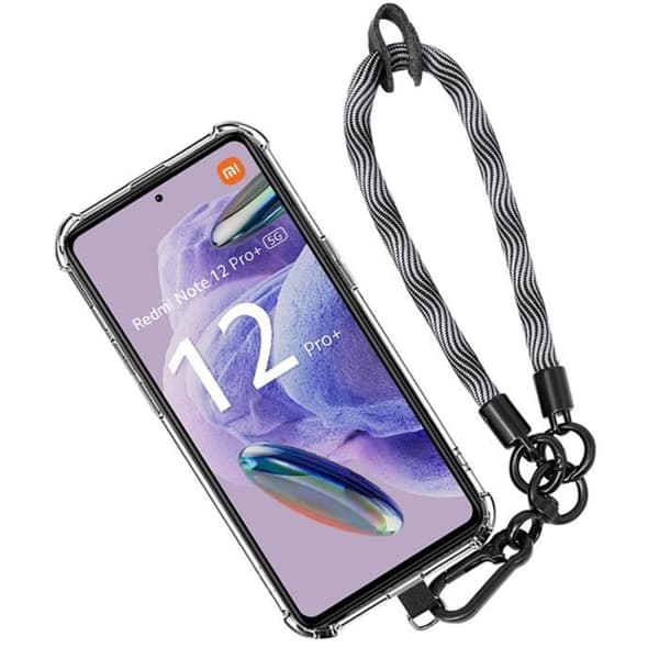 Coque - E.F.CONNECTION - För Xiaomi Redmi Note 12 Pro Plus 5G - Stötabsorberande skydd - Avtagbart armband - Grå Grå