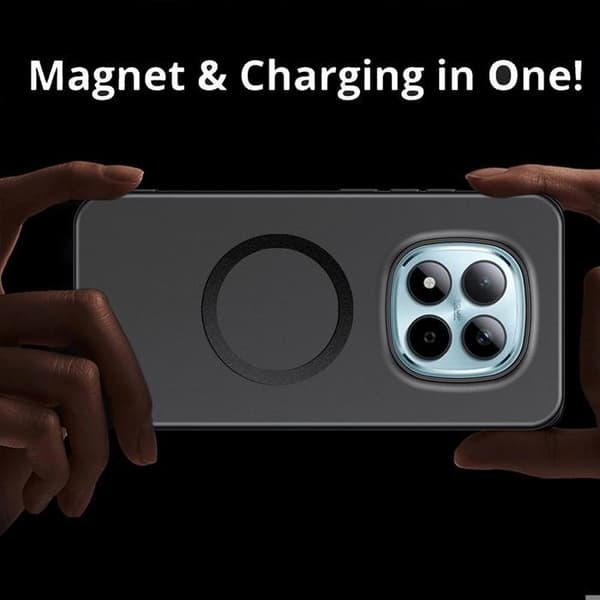Fodral för Xiaomi Redmi Note 15 Pro Plus 5G, Flytande Silikon med Magnetisk Ring - Svart Svart