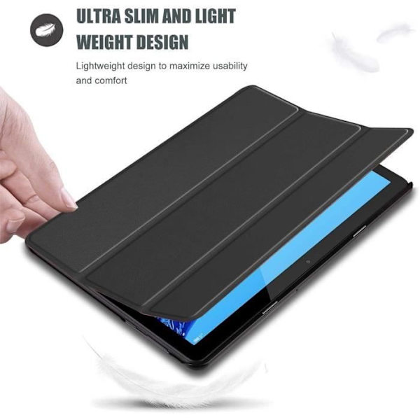 Coque Tablett - E.F.CONNECTION - för Mediapad T5 - Stötabsorberande - Stöd - Väcker-sömn Svart