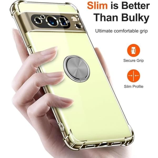 Coque - för Google Pixel 8 Pro - Transparent - Stötdämpande ring - Mjuk TPU-silikon Transparent