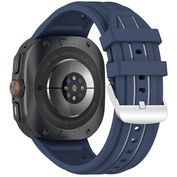 Armbånd til Samsung Galaxy Watch Ultra 47mm - Justerbar Klassisk Spænde Blød Silikone - Mørkeblå marinblå