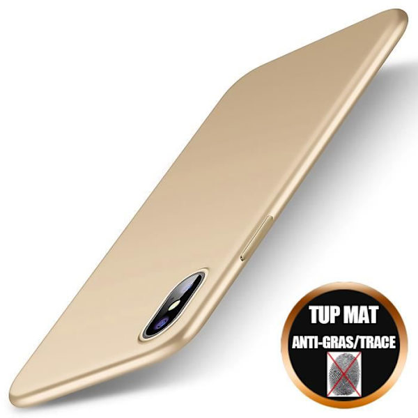 Coque iPhone X - Stødabsorberende - TPU Silikone - Ultra Tynd - Mat Finish - Guld gyllene