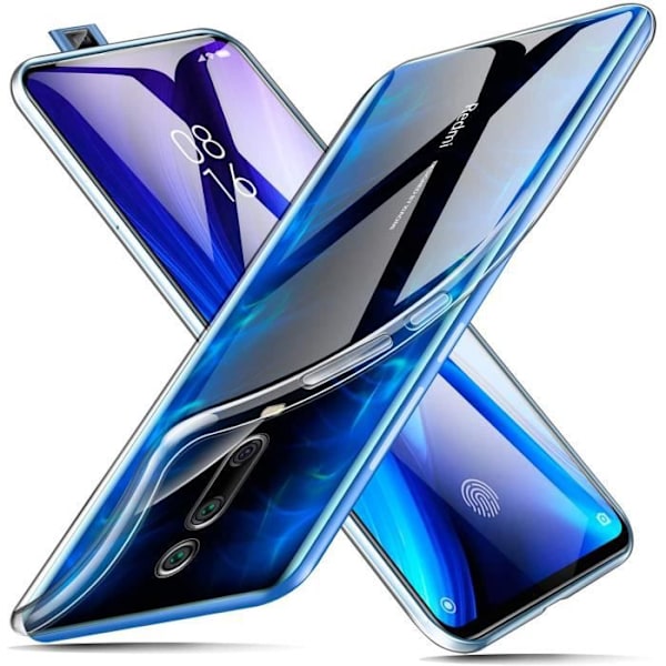 Klart silikone etui + 9H hærdet glasfilm til MI 9T/ 9T Pro/Redmi K20 Pro