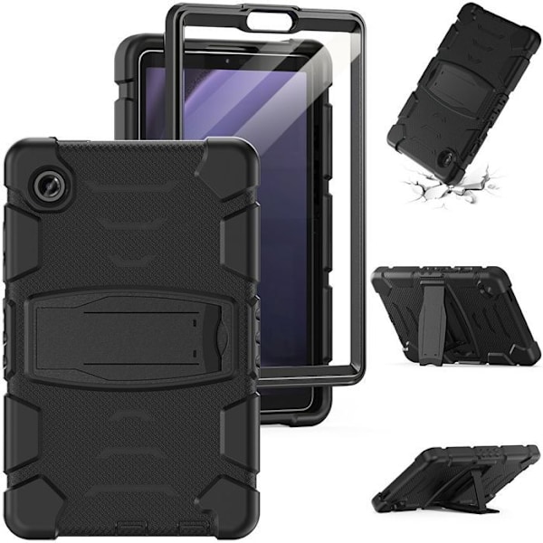Cover til Samsung Galaxy Tab A9 (8,7 Tommer) Hel beskyttelse mod stød Hybrid med støtte - Sort Svart