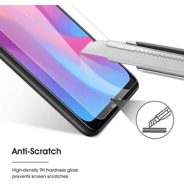 Skärmskydd - E.F.CONNECTION - för Redmi 8 - Härdat Glas - Rep-resistant - Paket med 4 Transparent