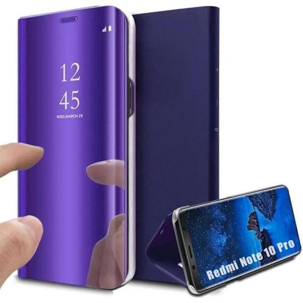 Fodral för Redmi Note 10 Pro 5G (6,49") Anti-Shock Mirror Effect design Fullständigt skydd lila Lila