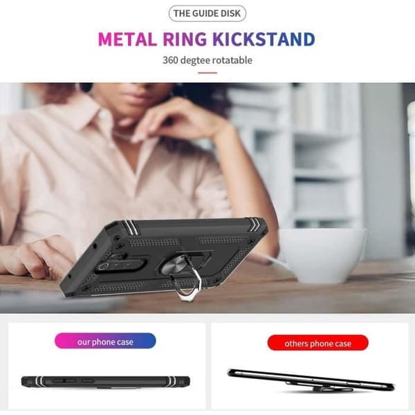 Coque i silikon - E.F.CONNECTION - för Redmi Note 8Pro - Stöttålig silikon - Förstärkt kant - Stödhorn Svart