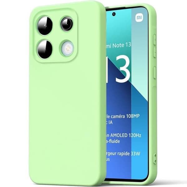 Coque en silicone - E.F.CONNECTION - För Xiaomi Redmi Note 13 4G - Slim-skydd - Stötabsorberande - Rep-resistant Grön