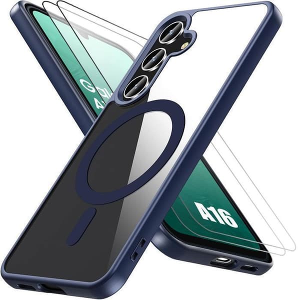 Skyddsskal för Samsung Galaxy A16 Hårt Stötabsorberande + 2 Härdat Glas Blå Blå