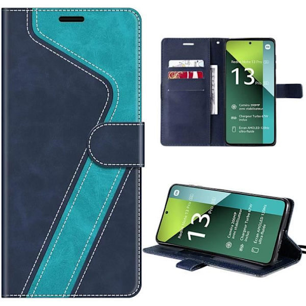 Coque - Xiaomi - Redmi Note 13 Pro 5G - Skydd mot repor - Fällbar - Blå Blå