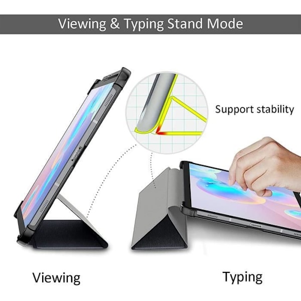 Coque Tablet - E.F.CONNECTION - til Samsung TAB S6 - Sort - Beskyttelse - Dobbeltvinklet støtte Svart