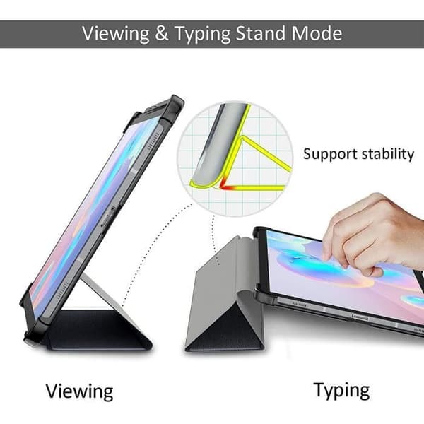 Coque Tablett - E.F.CONNECTION - för Samsung TAB S6 - Svart - Optimal skydd - Dubbel vinkelsupport Svart