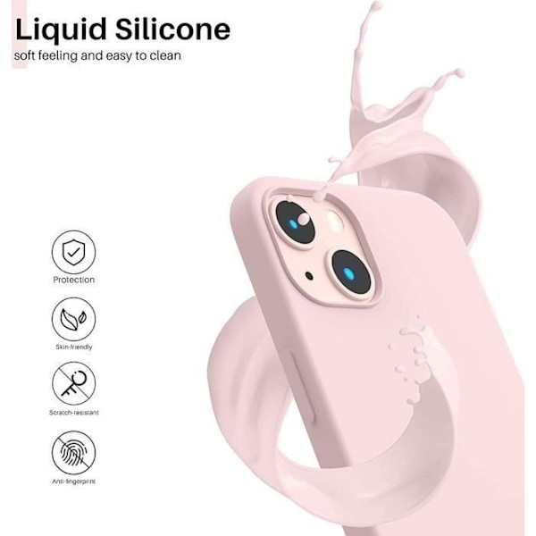 Skyddsskal - E.F.CONNECTION - för iPhone 14 - Flexibelt - Rosa - 2 Härdade Glas Rosa