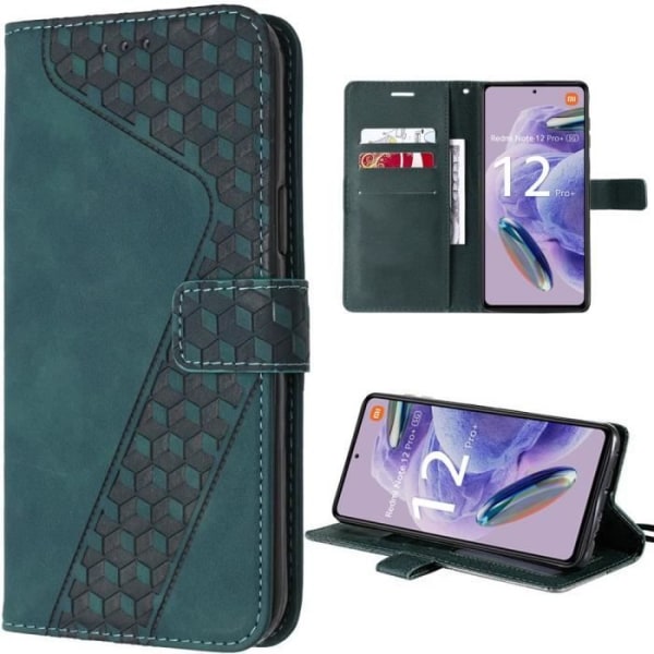 Coque för Xiaomi Redmi Note 12 Pro Plus 5G - E.F.Connection - Plånbok i PU-läder i grön färg - Stöd - Mjuk Grön