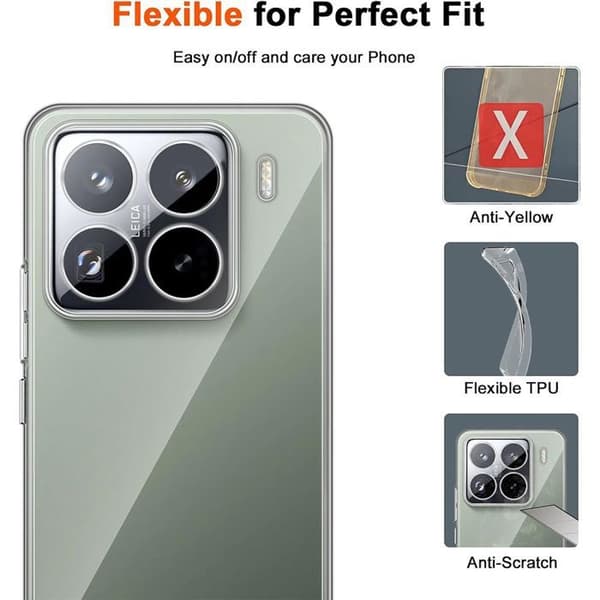 Skyddsskal - E.F.CONNECTION - för Xiaomi 15 Pro - Silikon - Stöttålig - Transparent Transparent