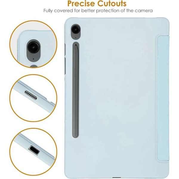 Coque + Härdat Glas -E.F.CONNECTION - för Samsung Galaxy Tab S9 - Heltäckande Skydd - Stöttålig - Blå Blå