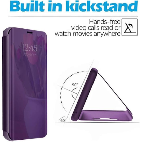 Cover til iPhone 12 Mini (5,4") Intelligent Smart View Protection For- og bagside Lilla Lila