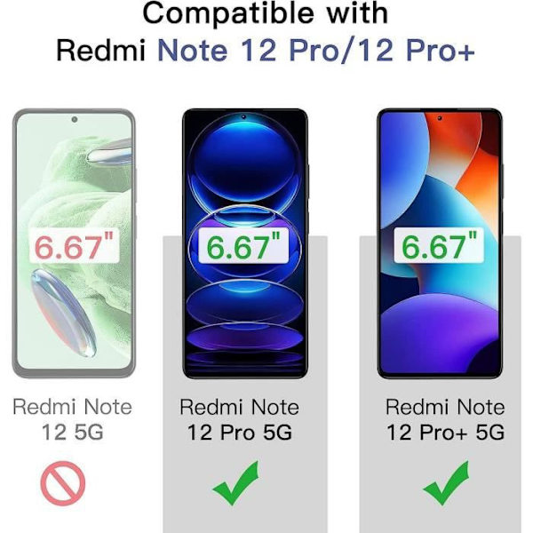 Lot-4 hærdet glas til Redmi Note 12 Pro+ 5G / Note 12 Pro 5G - High Definition skærmbeskytter Transparent