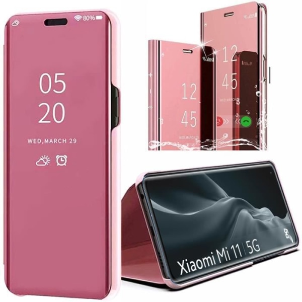 Helkroppsfodral till Xiaomi Mi 11 360 Skydd Clear View Smart Fodral - Rosa Rosa
