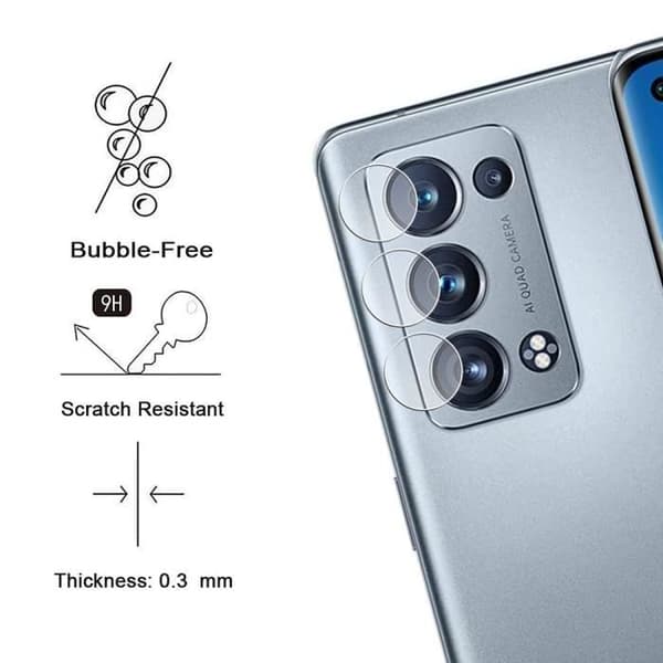 Skyddskamera - E.F.CONNECTION - för OPPO Reno 6 Pro 5G - Härdat glas - Rep resistant - 2 stycken Transparent