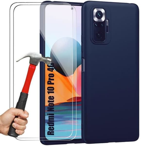 Coque Silikon - Noname - Redmi Note 10 Pro - Bekväm - Repellerande - Stötdämpande marinblå