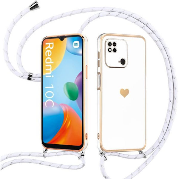 Justerbart fodral till Xiaomi Redmi 10C Stötsäkert Anti-Scratch Ultra Slim - Vit Vit