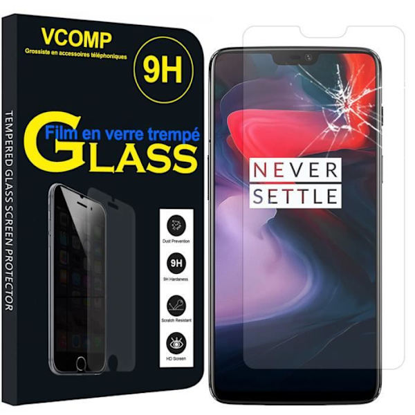 Skärmskydd - VCOMP - OnePlus 6 6.28" - Härdat glas - Repbeständig - 0.3-0.4 mm