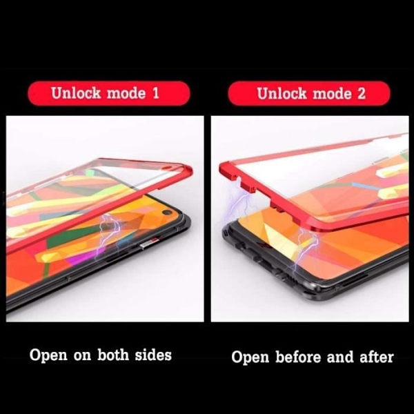 Redmi 9 Case Magnetic Adsorption, stødsikker 360 grader fuld skærmbeskyttelse Dobbelt Premium hærdet glas Forside BagsideNK