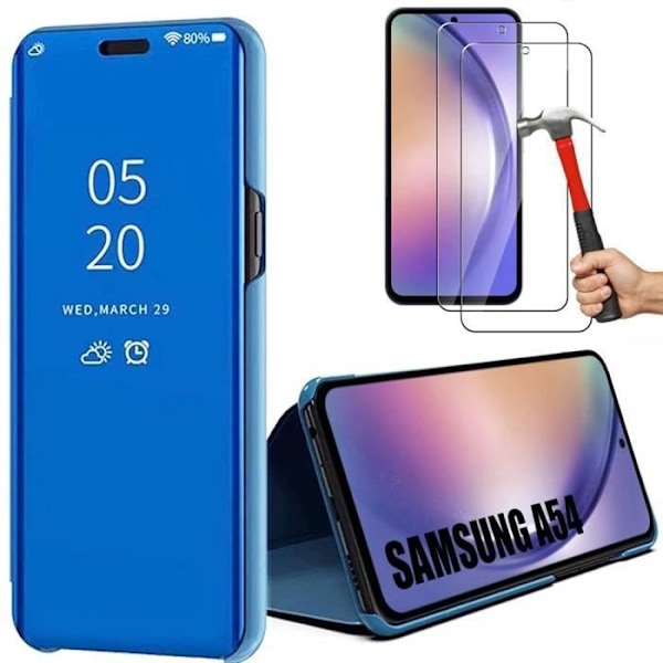 Skyddsfodral för Samsung Galaxy A54 - E.F.CONNECTION - Spegeleffekt - Stötsäker - Blå Blå