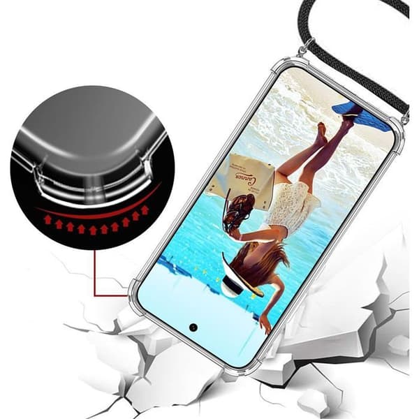 Skyddsfodral för Xiaomi Redmi Note 15 Pro Plus 5G, Transparent Stöttålig Silikon med Vit Snodd Vit, klar