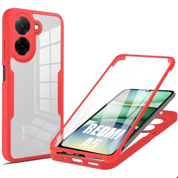 Skyddskal - E.F.CONNECTION - för Xiaomi Redmi A5 - Hård - Stötresistent - Hel - Röd Röd