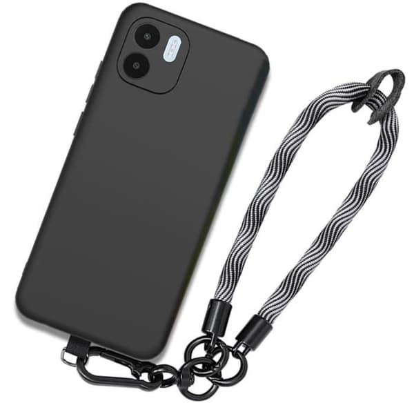 Coque TPU - E.F.CONNECTION - För Xiaomi Redmi A1 - A2 - Svart Silikon Stötsäker - Hållbar Grå Rem Svart grå