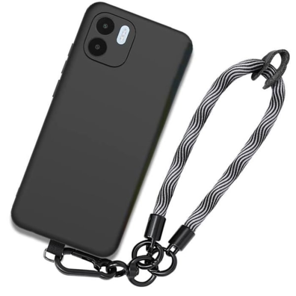 Telefoncase - Xiaomi - Redmi A1 - A2 - Sort Silikone Antishock - Holdbar Grå Håndrem Svart grå