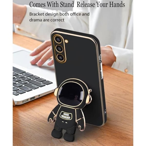 Coque - E.F.CONNECTION - för Xiaomi Redmi Note 13 Pro 5G - Stötresistent - Silikon - Justerbart 3D-stöd Svart