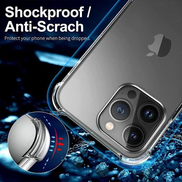 Skyddande Skal för iPhone 14 Pro - E.F.CONNECTION - Transparent TPU Stöttålig med Förstärka Hörn Transparent