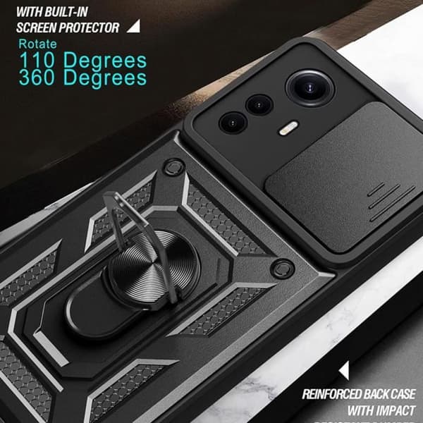 Coque - E.F.CONNECTION - För Xiaomi Redmi Note 12S - Hård - Stöttålig - Skydd för rörlig kamera Svart