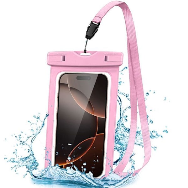 Vattentät fodral för Samsung Galaxy A06 A05s A14 A15 A16 A26 A36 A56 A25 A35 A34 A55 A54 A53 - IPX8 skydd med rosa kant Rosa