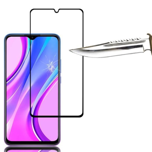 Til Xiaomi Redmi 9 6.53": 1 farve fuldskærms skærmbeskytter i hærdet glas - SORT
