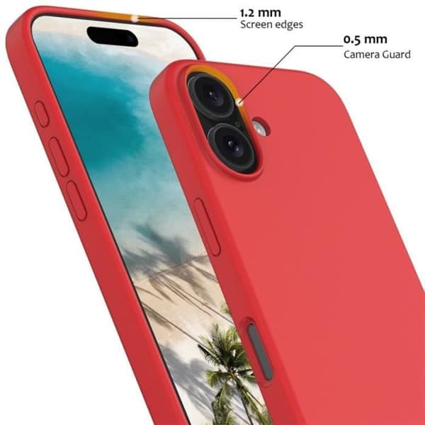Skal till iPhone 16 Plus, Slim Protection Stötsäker Anti-Scratch Röd