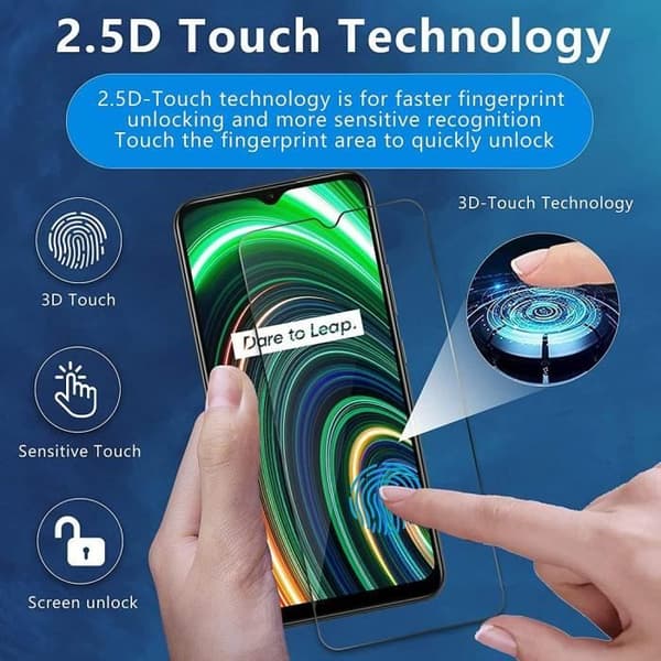 Härdat glas - E.F.CONNECTION - för realme C25Y - Rep- och stötresistent - Pack om 2 Transparent