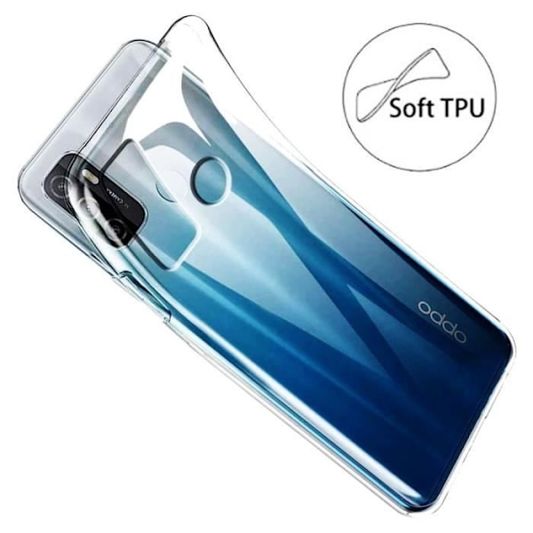 För Oppo A53 2020- A53s-A32- A33 (2020) 6,5": UltraSlim Gel Silikonfodral och perfekt passform - TRANSPARENT