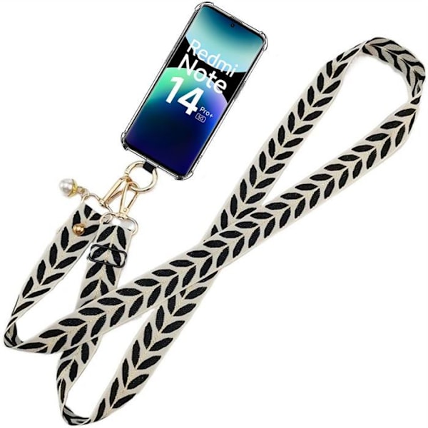 Coque för Xiaomi Redmi Note 14 Pro+ 5G/Note 14 Pro Plus 5G - med Justerbar Rem - E.F.Connection Transparent