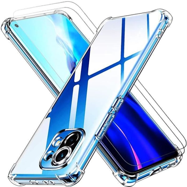 Etui til Xiaomi Mi 11 Protection 4 forstærkede hjørner + 2 transparente hærdede briller