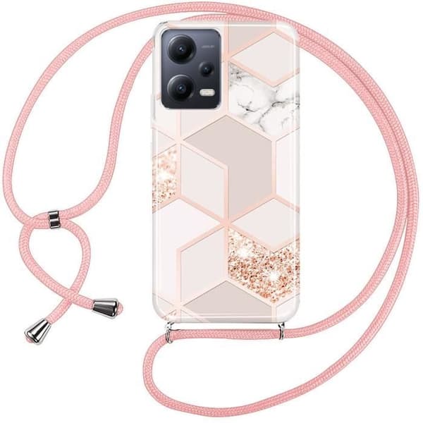 Coque - Xiaomi - Redmi Note 12 5G - Stöttålig - Repfria - Marmor Rosamönster Rosa
