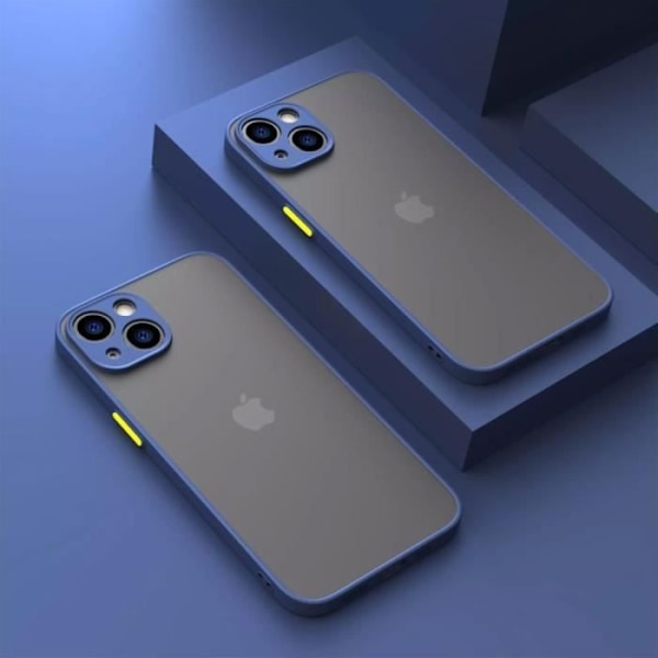 Skydd, E.F.CONNECTION, för iPhone 14, Slim, Lätt, Stötsäker, Mörkblå marinblå